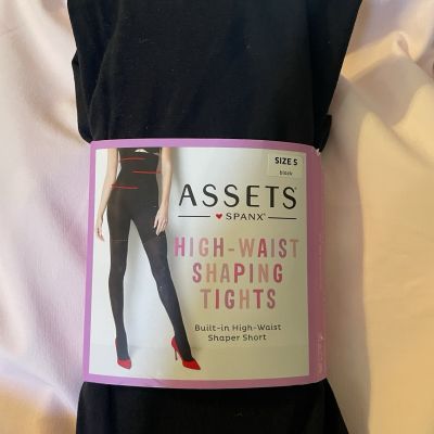 Assets by Spanx High-Waist Shaping Tights Size 5 Black Style 182B NWT